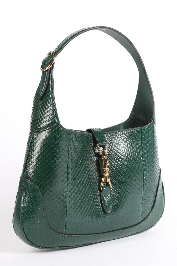RARE Gucci Green Python Jackie Shoulder Bag