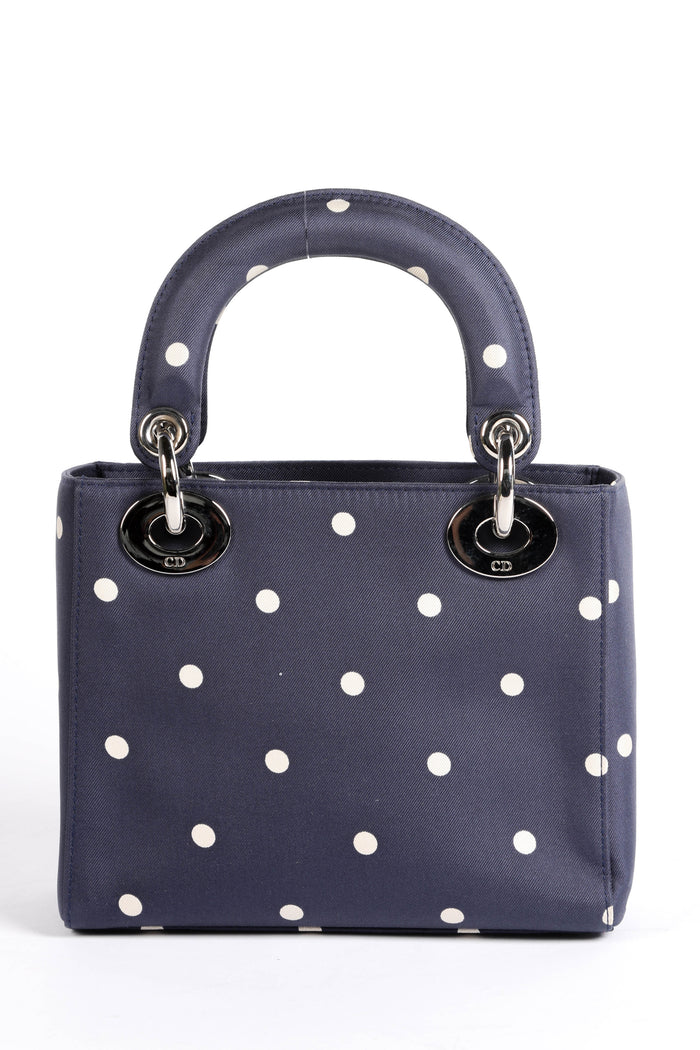 RARE Christian Dior Polka Dot Silk Mini Lady Dior