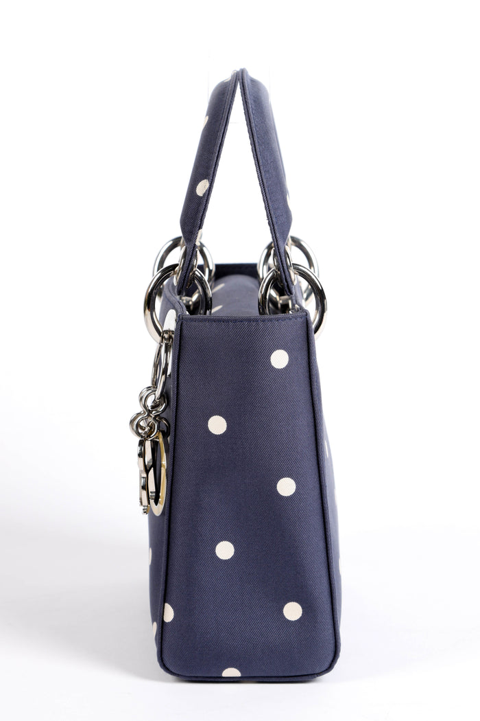 RARE Christian Dior Polka Dot Silk Mini Lady Dior