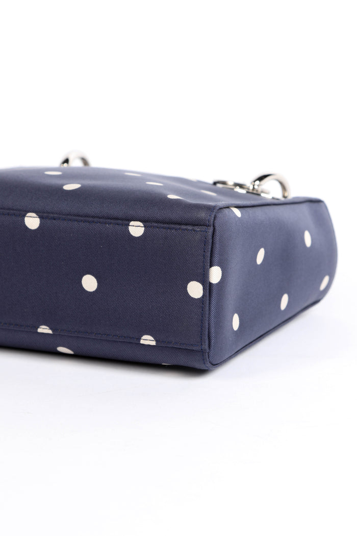 RARE Christian Dior Polka Dot Silk Mini Lady Dior