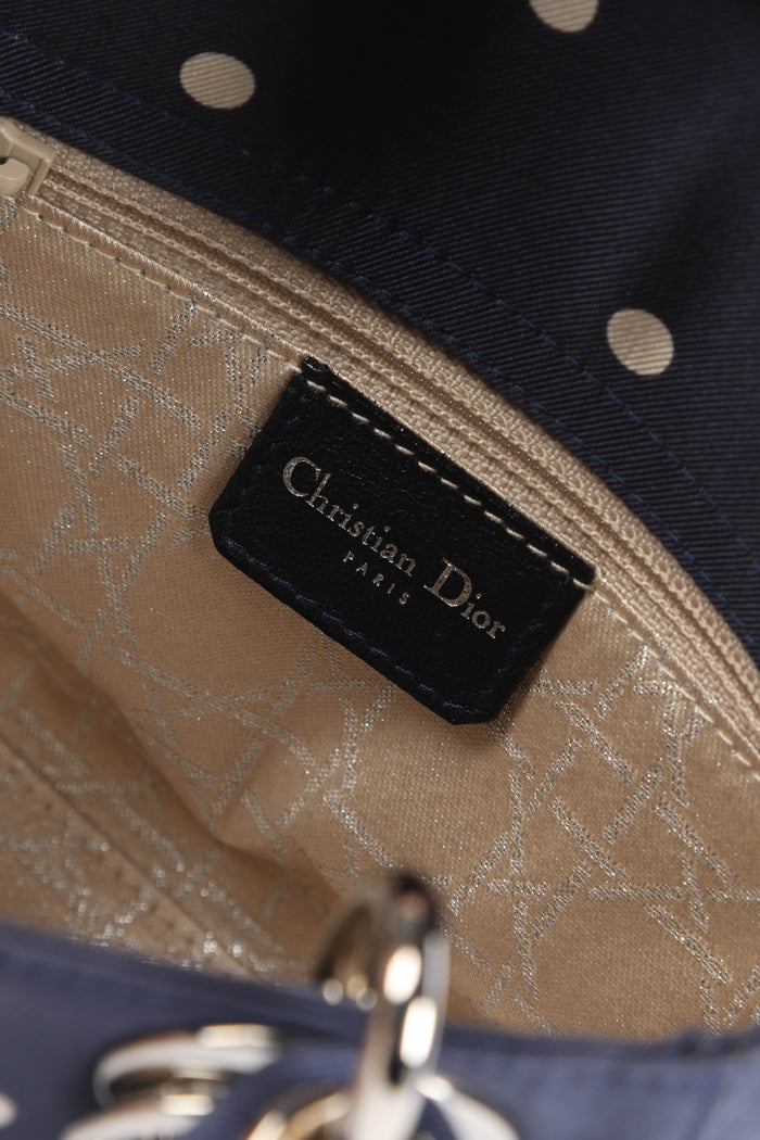 RARE Christian Dior Polka Dot Silk Mini Lady Dior