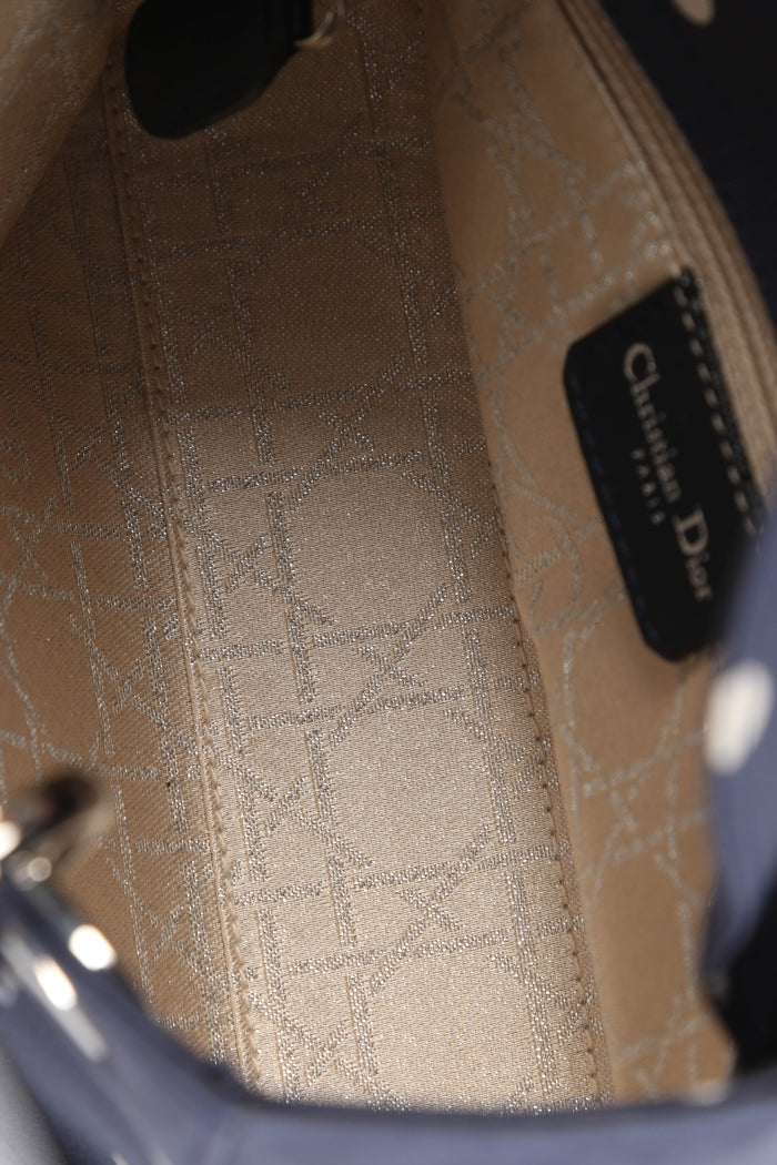 RARE Christian Dior Polka Dot Silk Mini Lady Dior