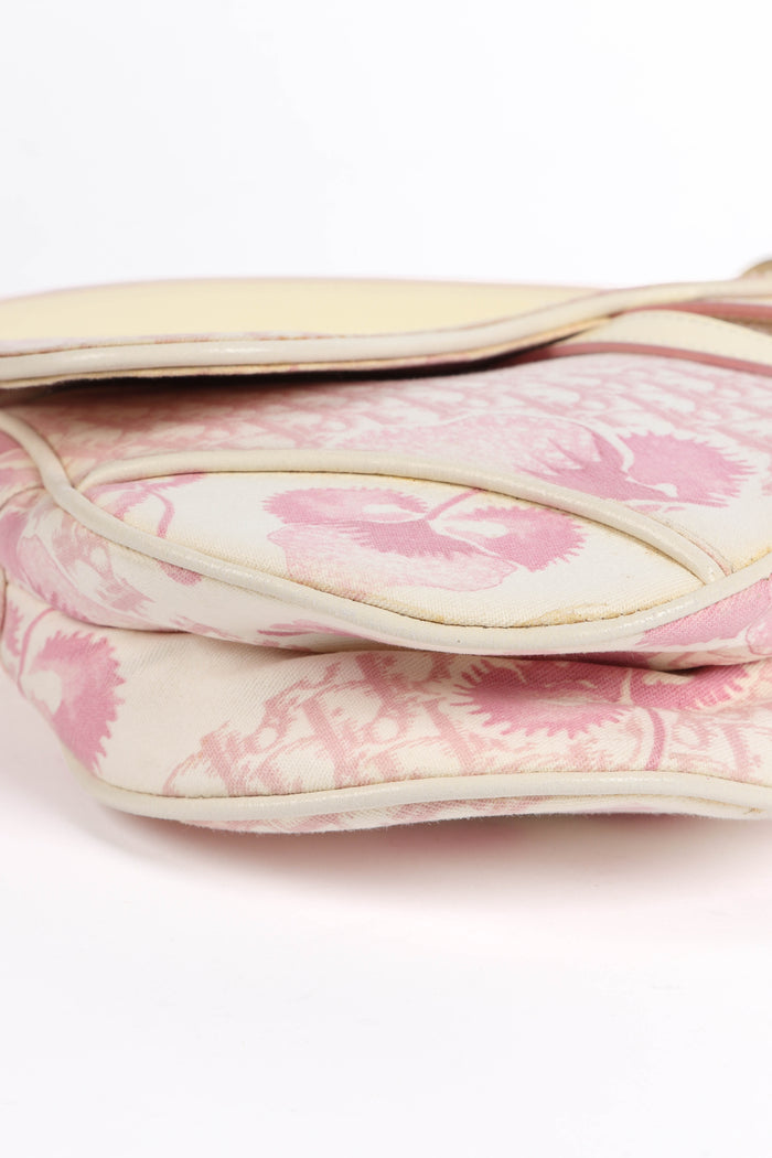 RARE 2000s Christian Dior Galliano Pink Cherry Blossom Saddle Bag