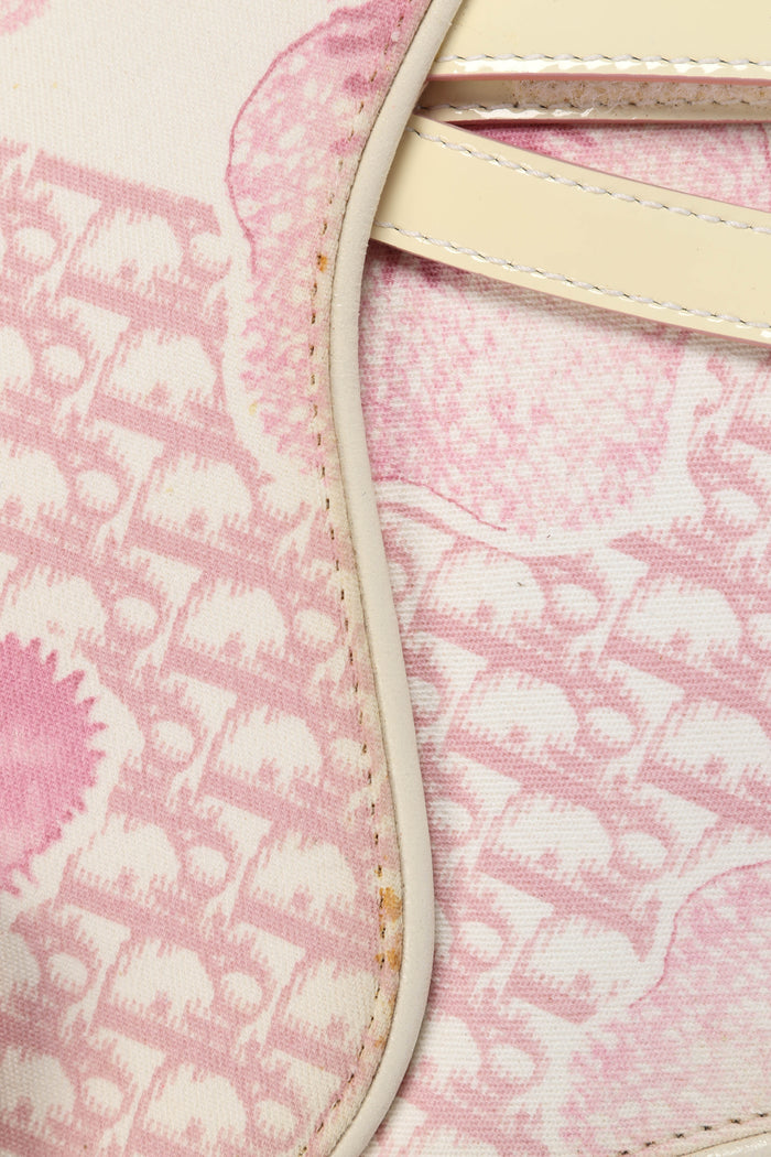 RARE 2000s Christian Dior Galliano Pink Cherry Blossom Saddle Bag