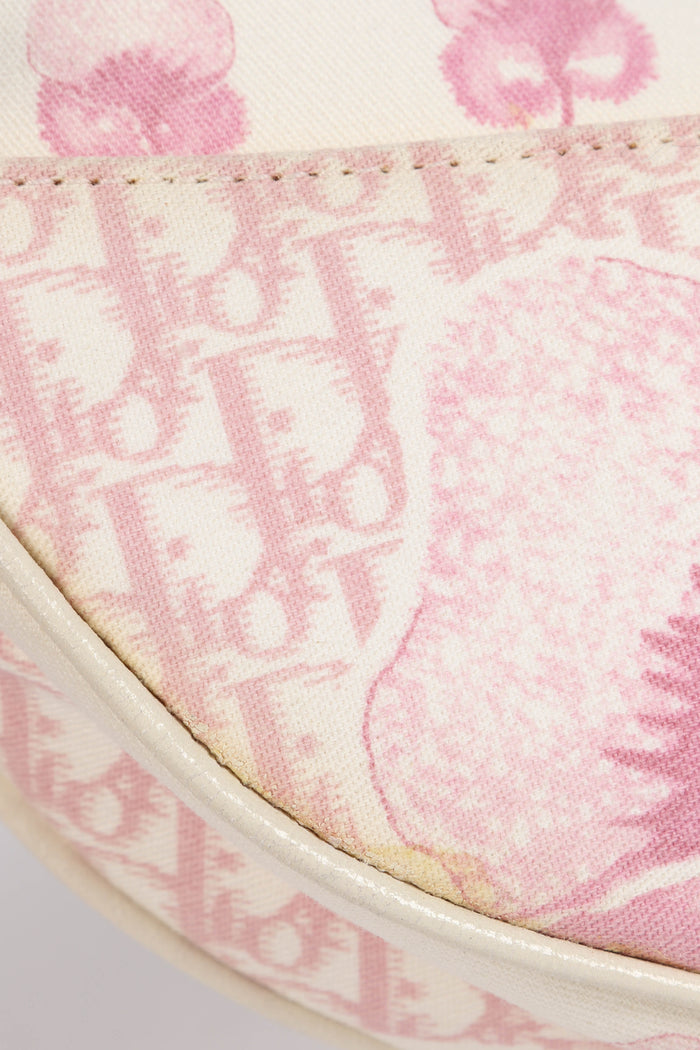 RARE 2000s Christian Dior Galliano Pink Cherry Blossom Saddle Bag