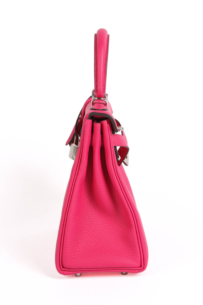 2025 Hermes Kelly 25 Retourne in Rose Mexico Togo Leather with Palladium Hardware