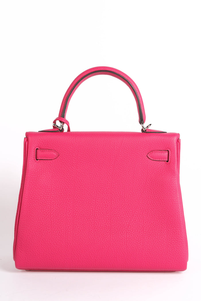 2025 Hermes Kelly 25 Retourne in Rose Mexico Togo Leather with Palladium Hardware