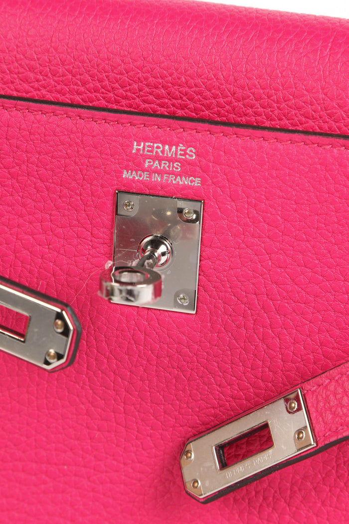 2025 Hermes Kelly 25 Retourne in Rose Mexico Togo Leather with Palladium Hardware