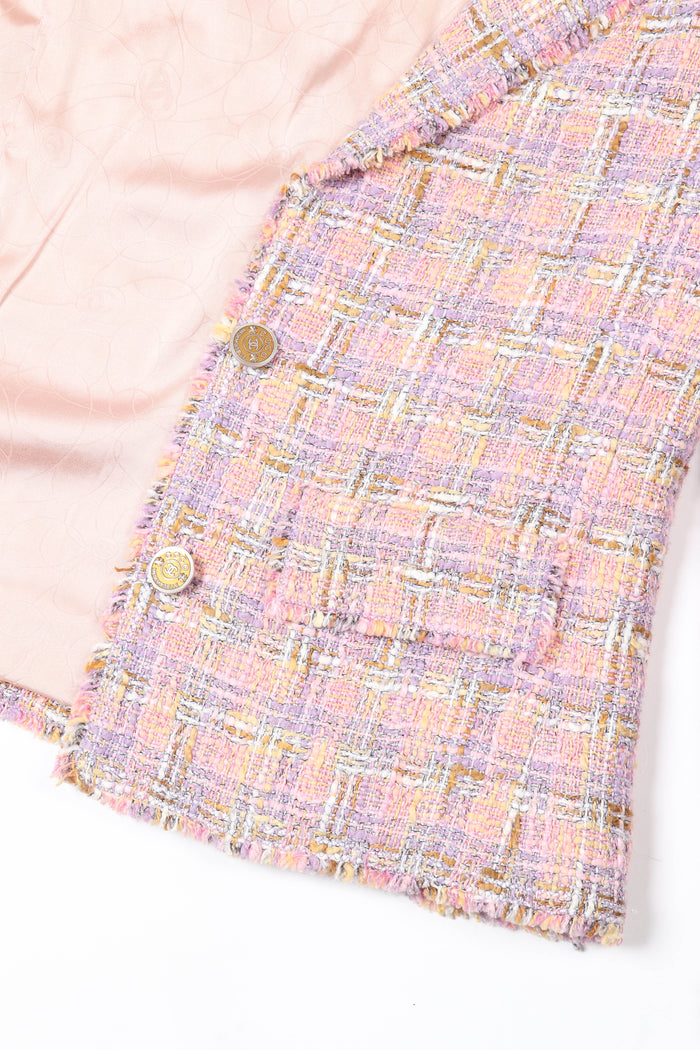 2000s Chanel Pink Tweed Jacket FR34 (UK6)