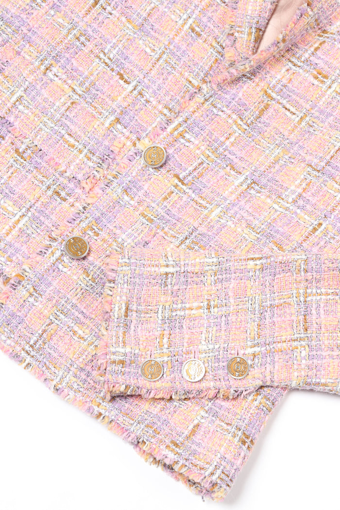 2000s Chanel Pink Tweed Jacket FR34 (UK6)