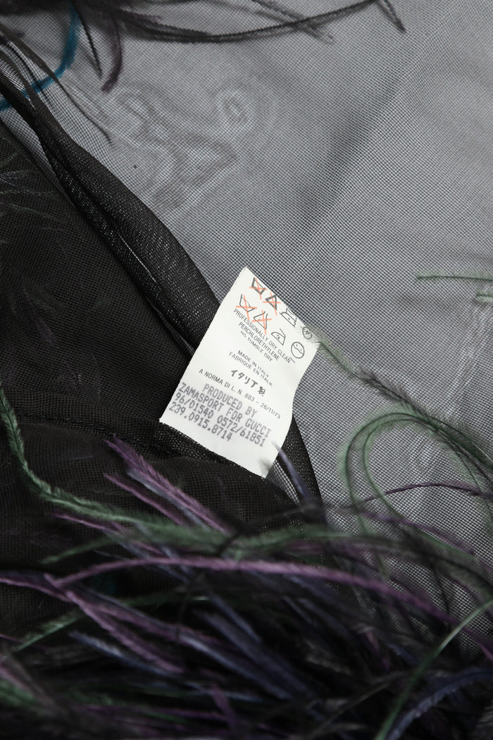 RARE 1996 Gucci Tom Ford Black Ostrich Feather Jacket (UK 8)