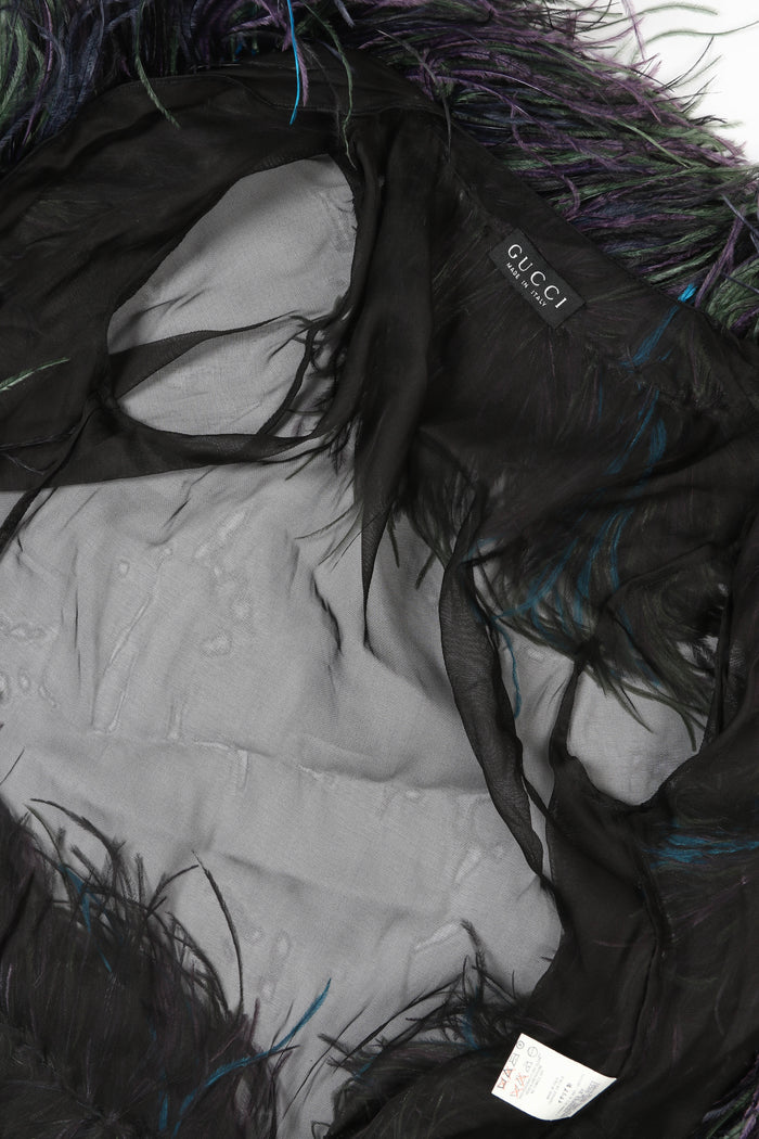 RARE 1996 Gucci Tom Ford Black Ostrich Feather Jacket (UK 8)