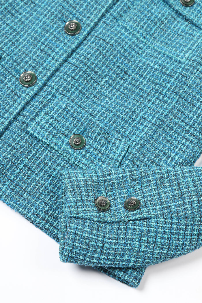 Chanel Blue Tweed Jacket FR 36 (UK 10)