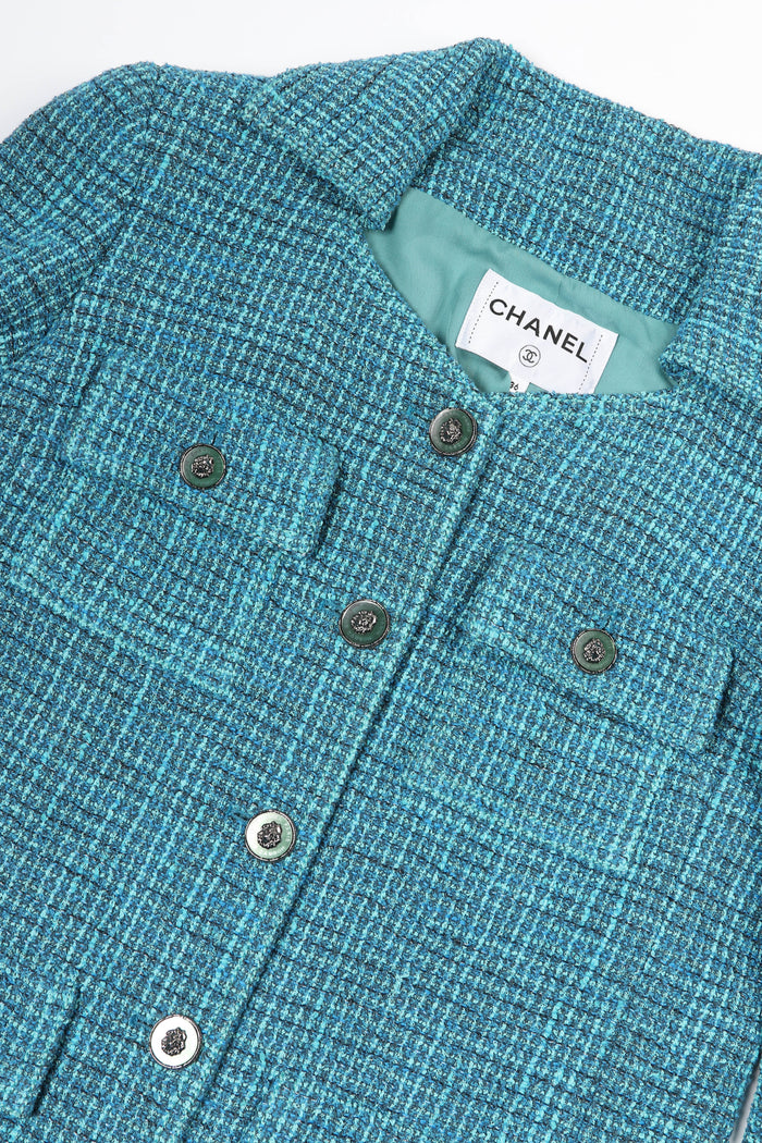 Chanel Blue Tweed Jacket FR 36 (UK 10)