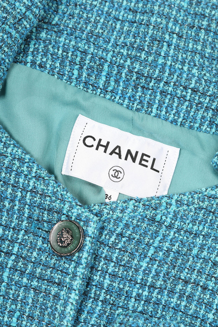 Chanel Blue Tweed Jacket FR 36 (UK 10)