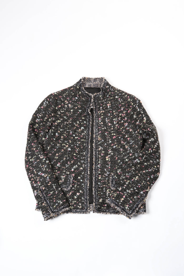 2000s Chanel Black Multicolour Tweed Jacket (FR 38)