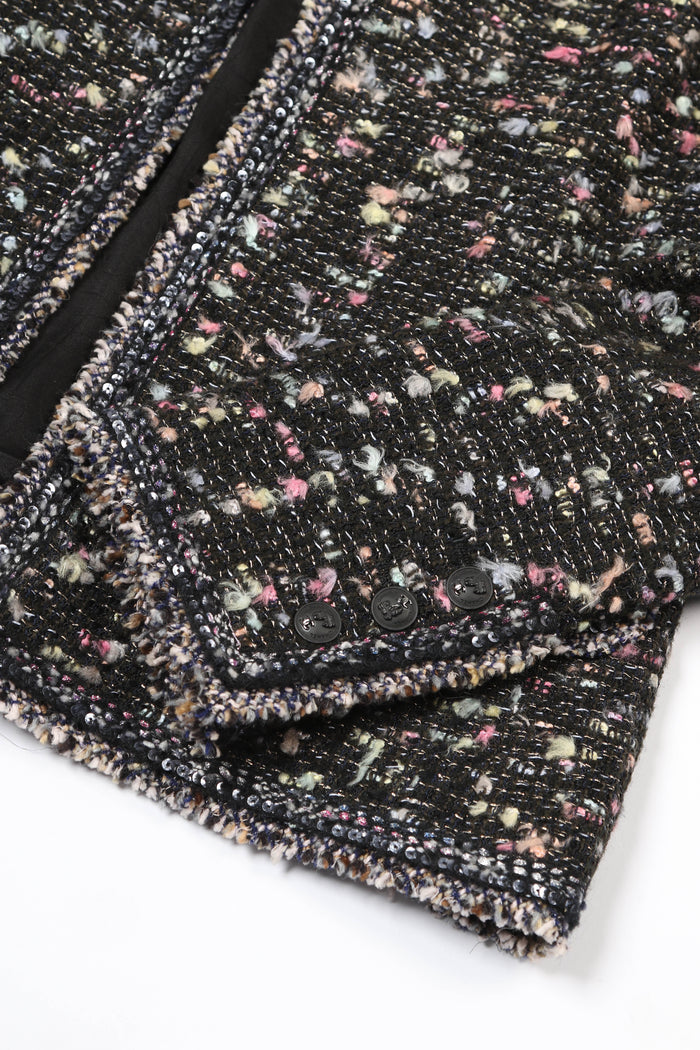 2000s Chanel Black Multicolour Tweed Jacket (FR 38)