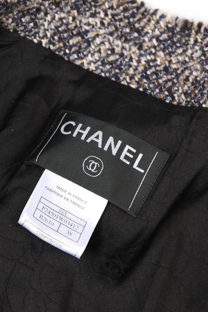 2000s Chanel Black Multicolour Tweed Jacket (FR 38)