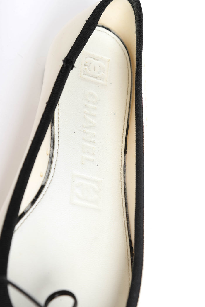 Chanel Black and White Rubber Ballet Flats (EU 37)
