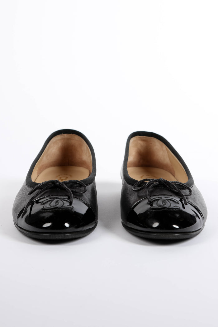 Chanel Black Lambskin Leather Ballet Flats (EU 36.5)