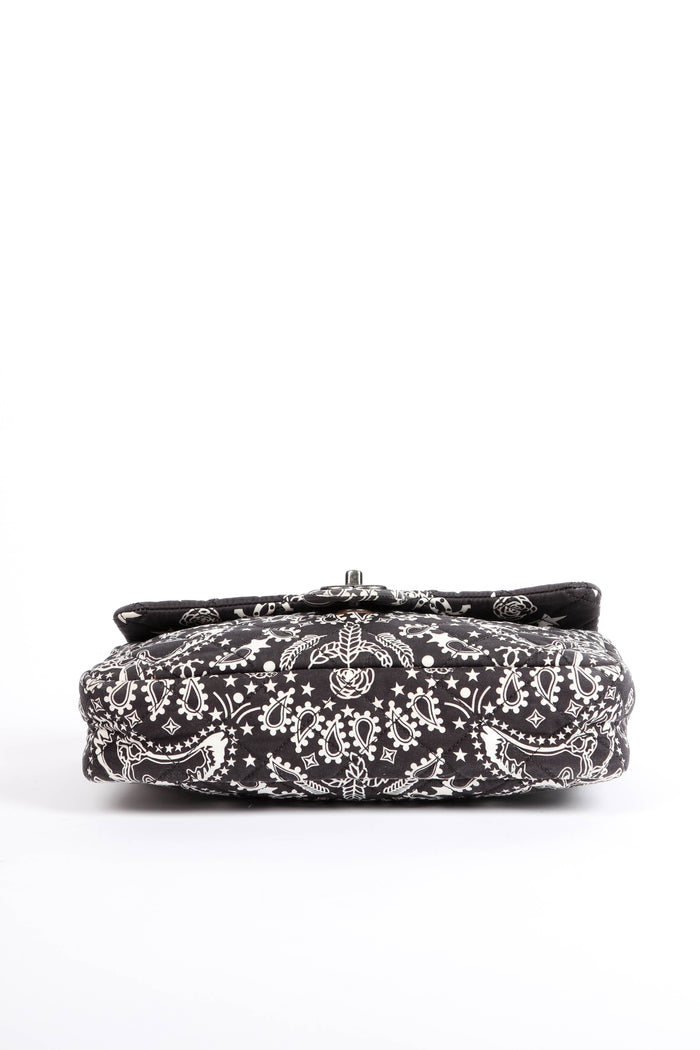 2010s Chanel Black Bandana Paris-Texas Medium Single Flap Shoulder Bag