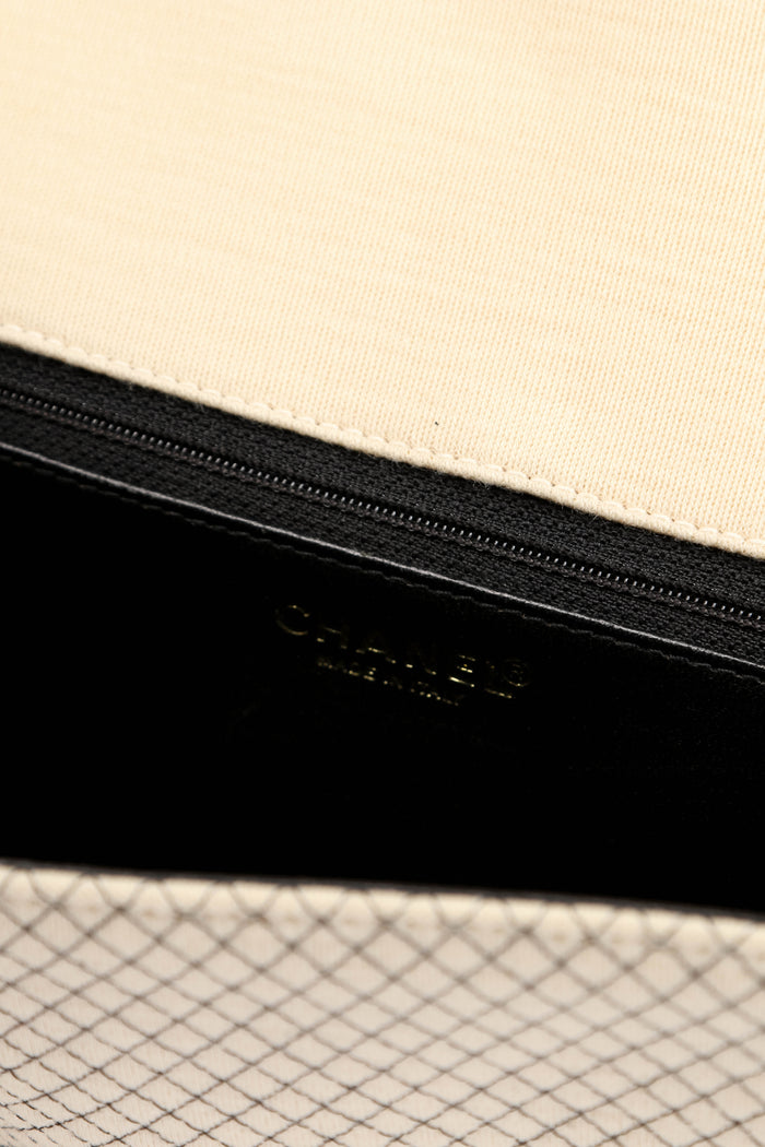 2000s Chanel Cream Quilted Single Flap with Brushed Gold Hardware