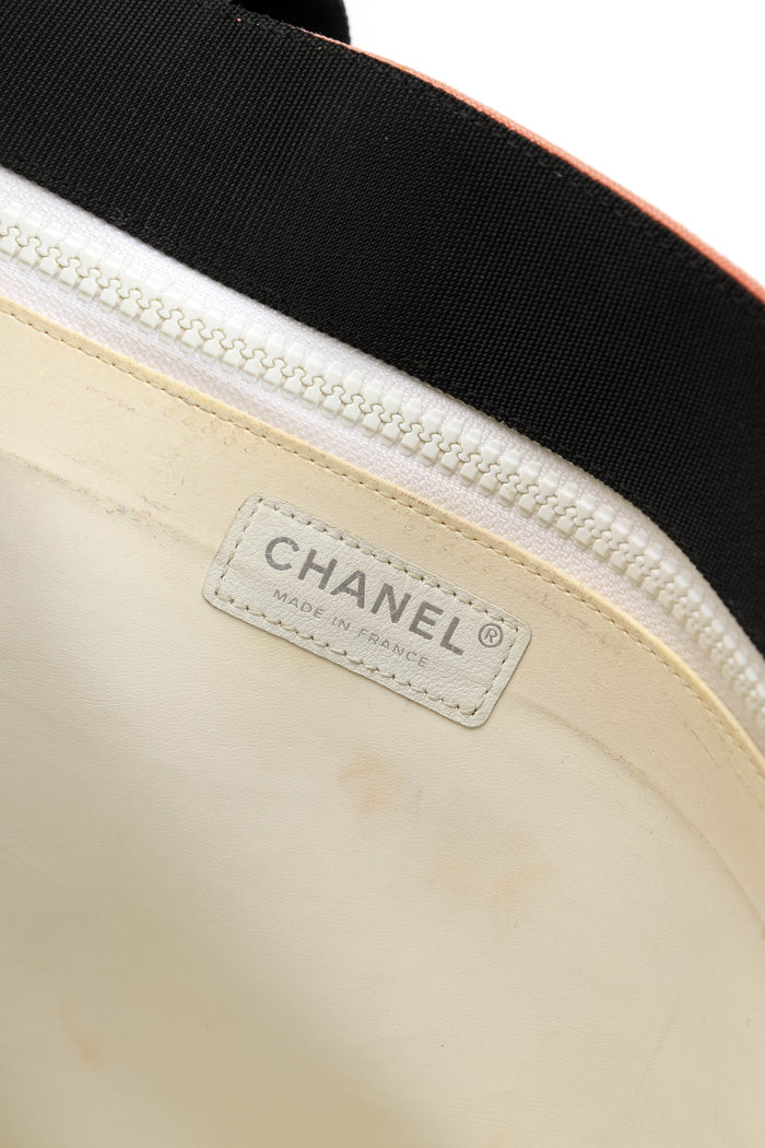 2000s Chanel Pink Canvas Valentines Tote Bag