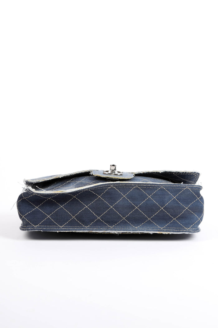 2014 Chanel Denim Paris-Dubai PomPom Medium Flap Shoulder Bag
