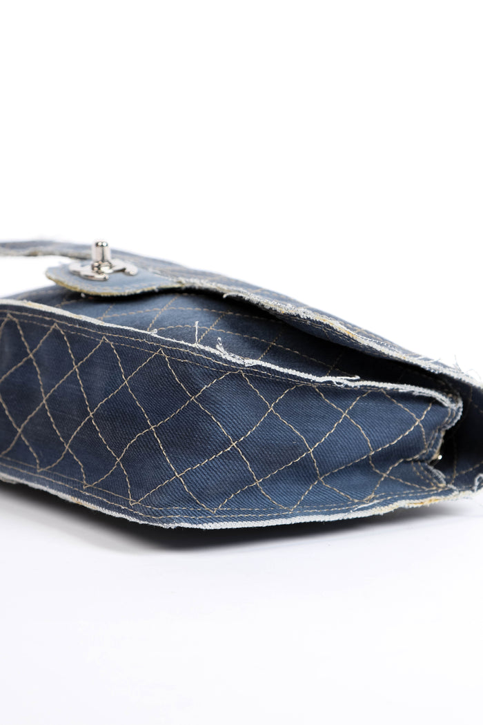 2014 Chanel Denim Paris-Dubai PomPom Medium Flap Shoulder Bag