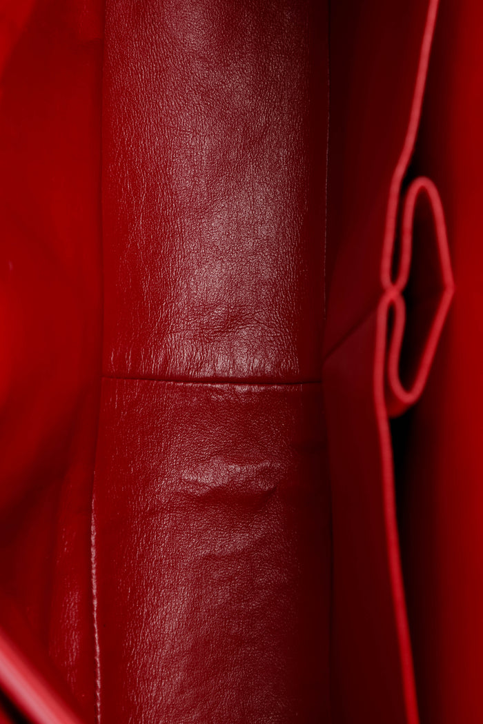 2010s Chanel Red Patent Leather Jumbo Double Flap Shoulder Bag