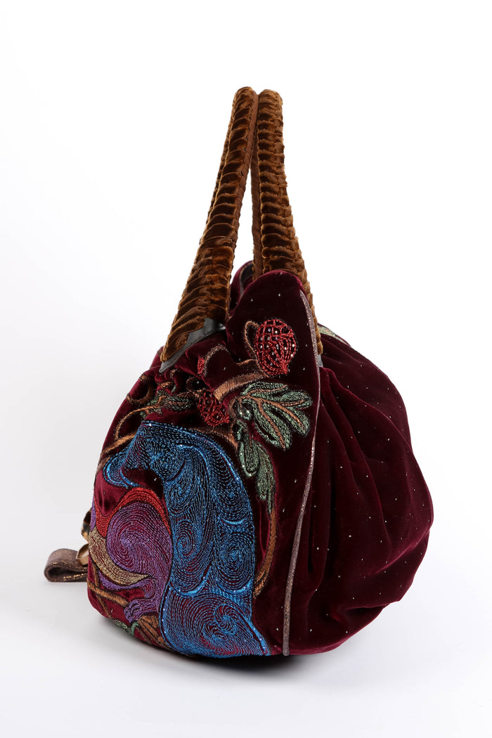 RARE Vintage Fendi Velvet Embroidered Spy Bag