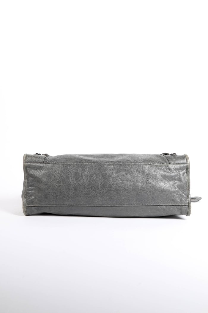 2010s Balenciaga Grey Leather City Bag