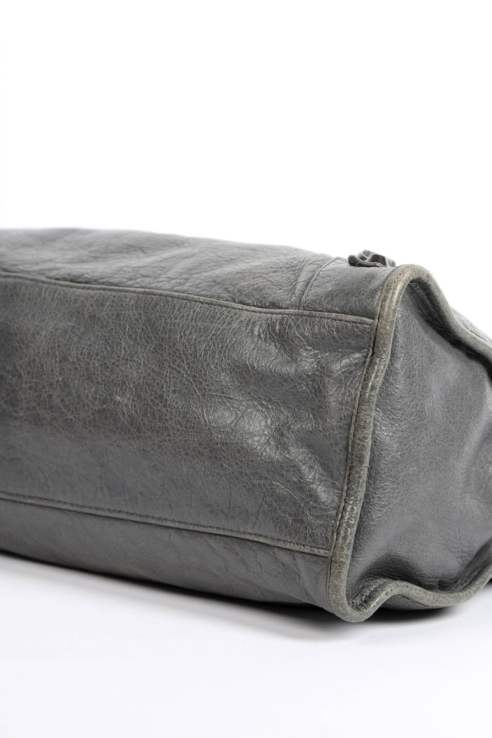 2010s Balenciaga Grey Leather City Bag