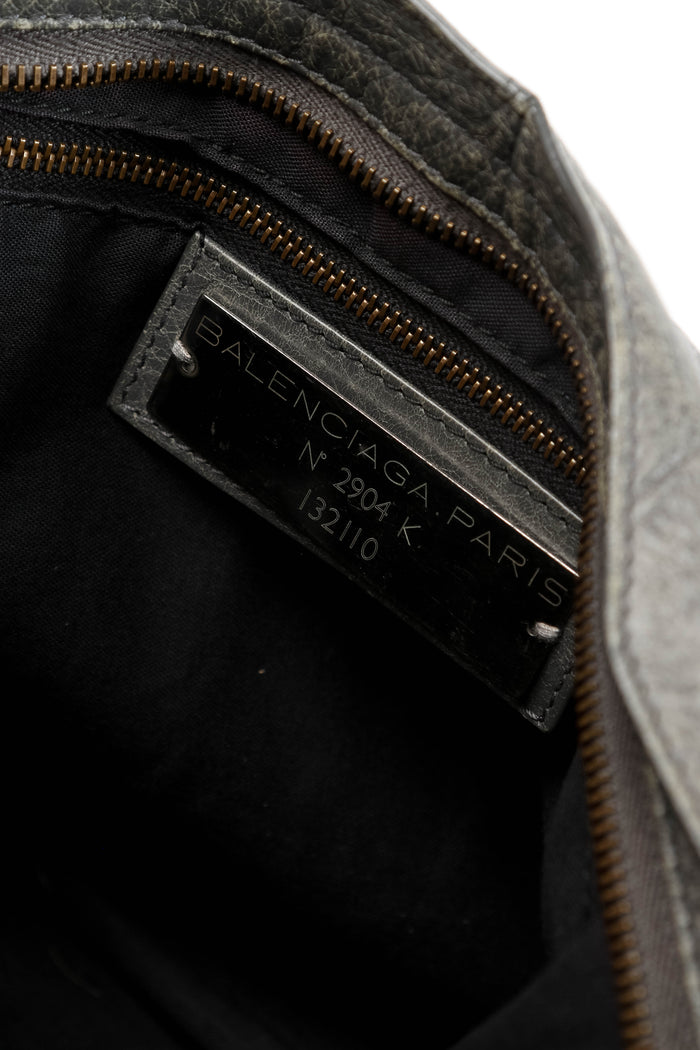 2010s Balenciaga Grey Leather City Bag