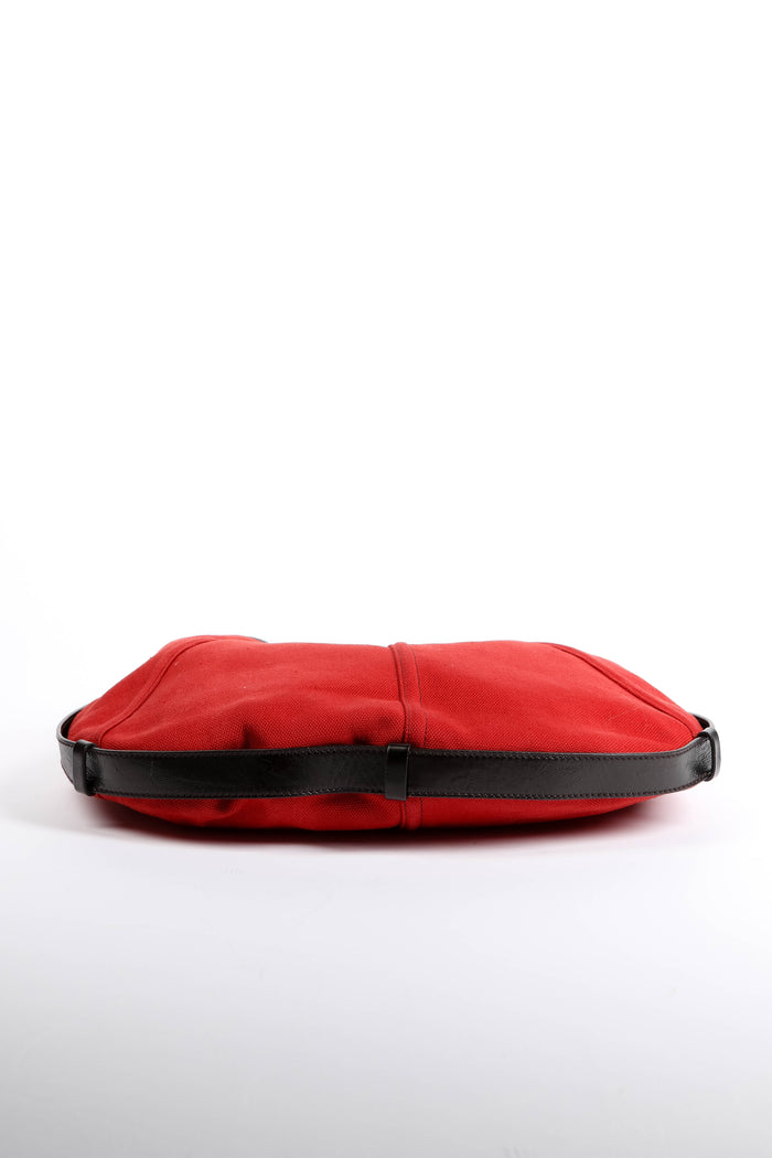 Vintage Yves Saint Laurent Red Canvas Mombasa Shoulder Bag
