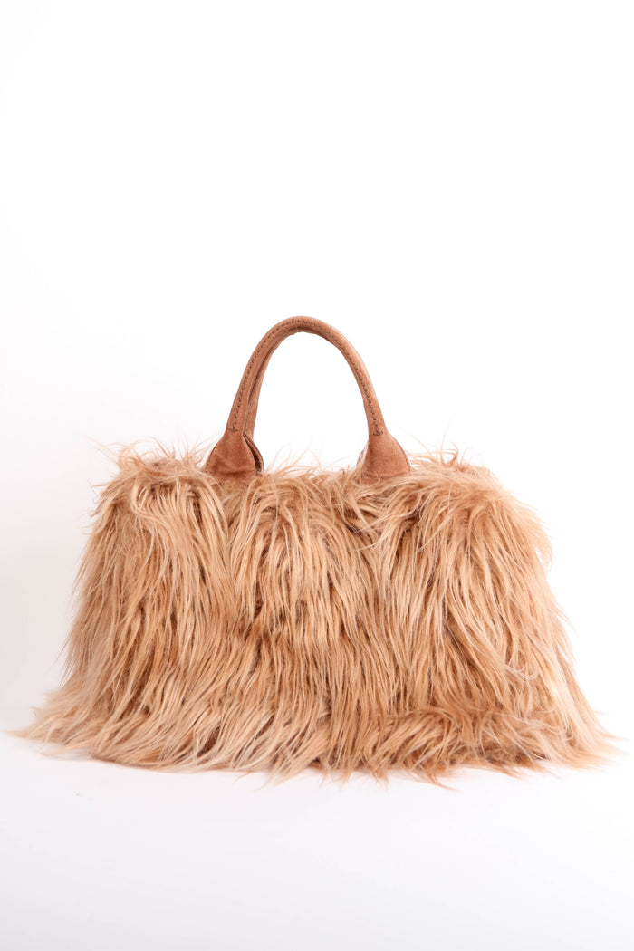 Prada Blush Pink Faux Fur Tote Bag