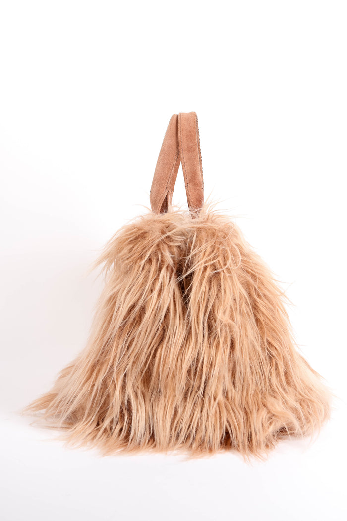 Prada Blush Pink Faux Fur Tote Bag