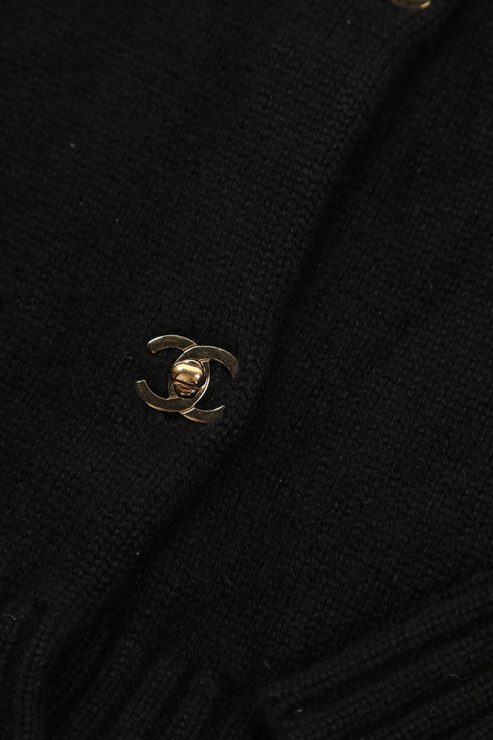 RARE Chanel Black CC Button Cashmere Cardigan FR 38 (UK 10)