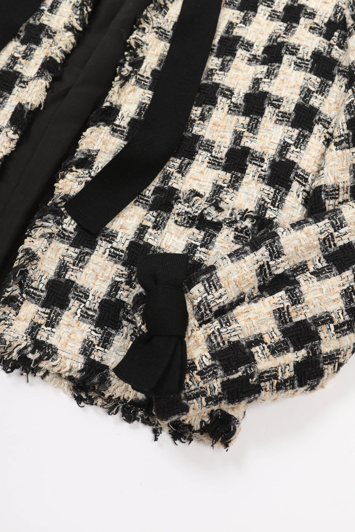 2000s Chanel Houndstooth Tweed Jacket FR36 (UK 8)