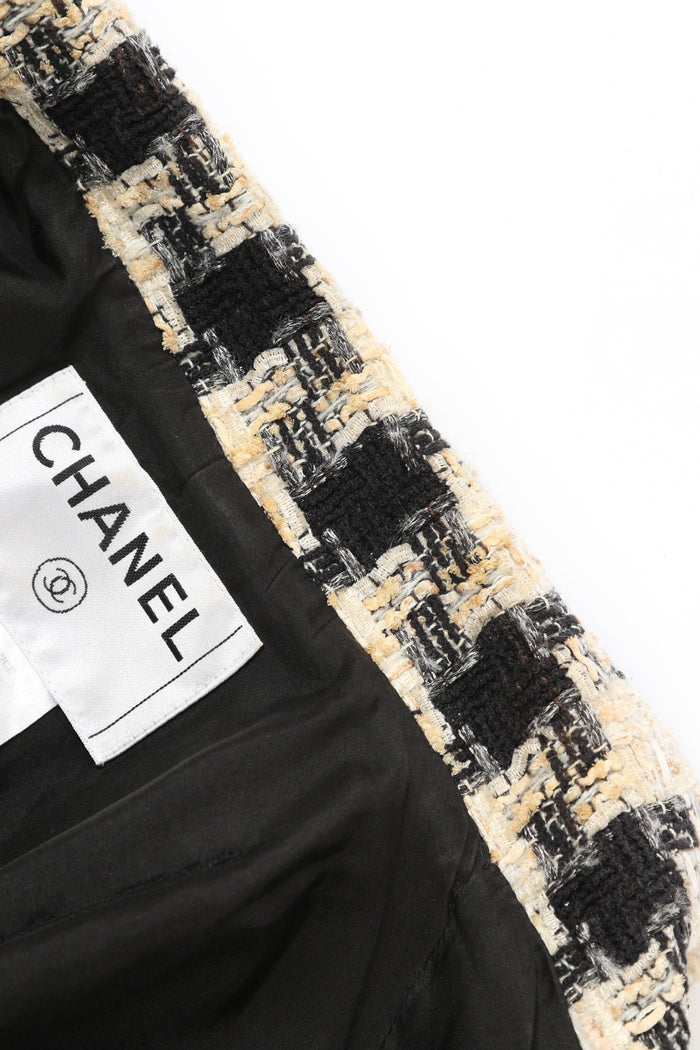 2000s Chanel Houndstooth Tweed Jacket FR36 (UK 8)