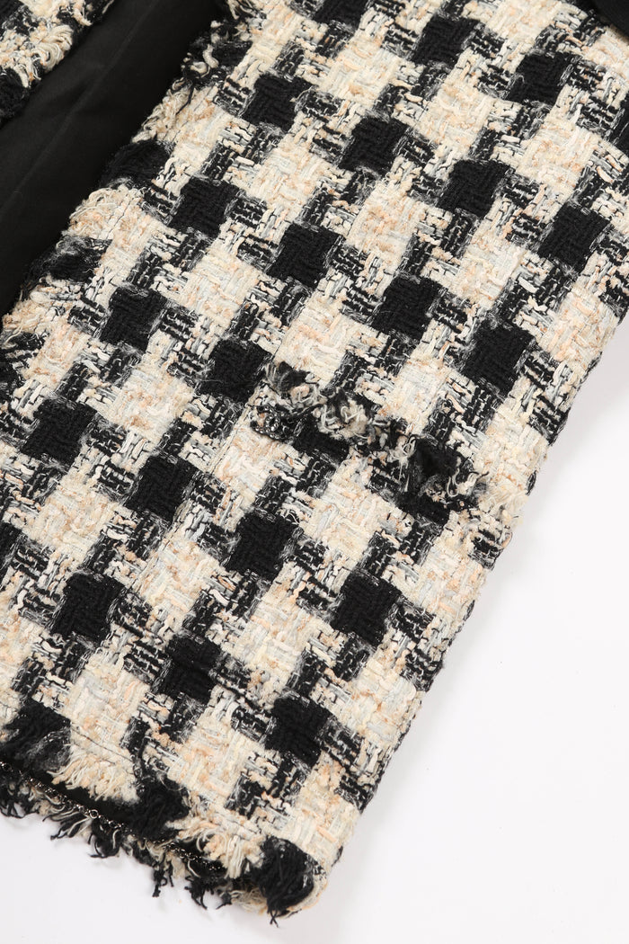 2000s Chanel Houndstooth Tweed Jacket FR36 (UK 8)