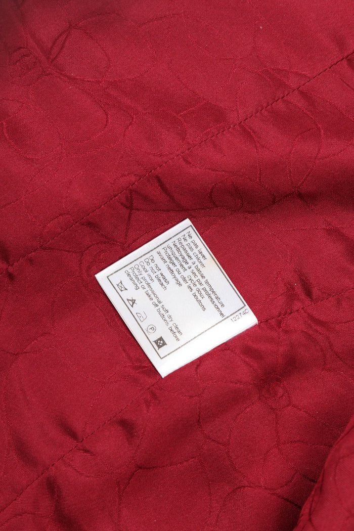 2000s Chanel Red Tweed Jacket and Midi Skirt Suit FR 40 (UK 12)