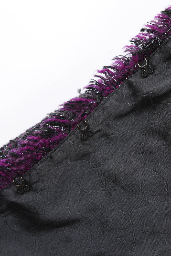 2000s Chanel Metallic Purple Tweed Jacket FR 36 (UK 8)