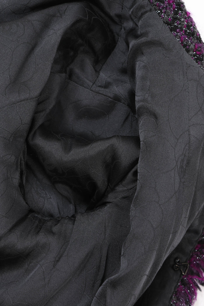 2000s Chanel Metallic Purple Tweed Jacket FR 36 (UK 8)