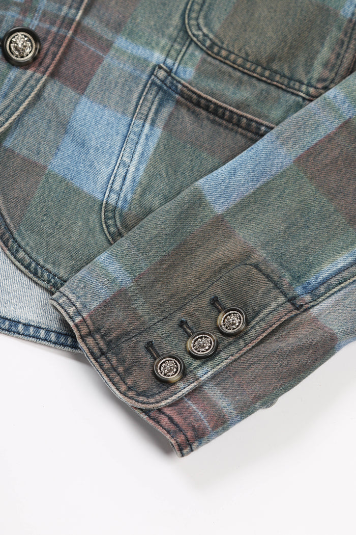 2010s Chanel Edinburgh Check Denim Blazer FR 38 (UK 10)