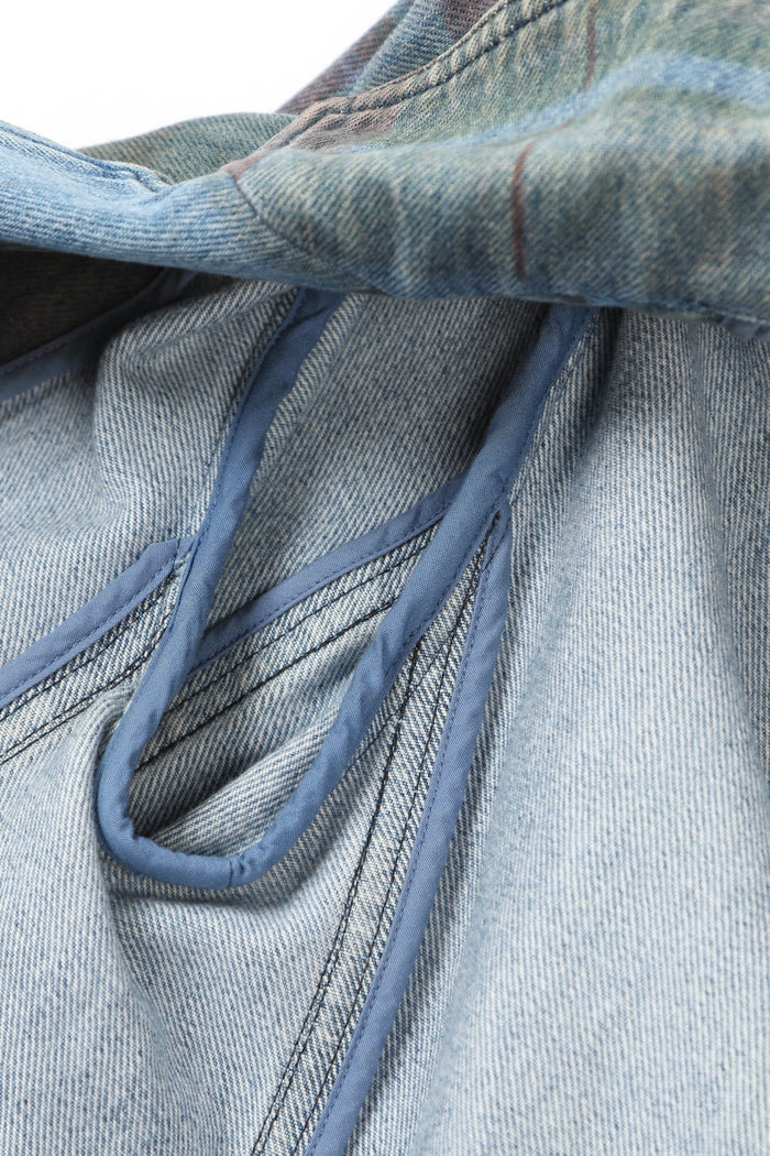 2010s Chanel Edinburgh Check Denim Blazer FR 38 (UK 10)