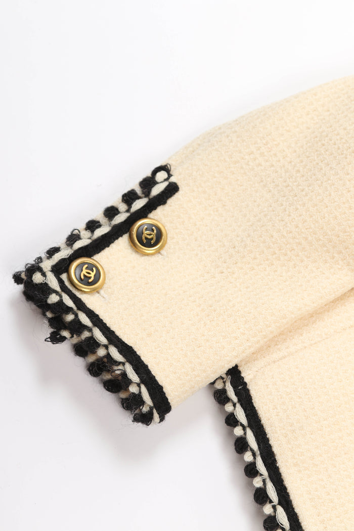 Vintage Chanel Cream Tweed Jacket and Midi Skirt Set (UK 6)