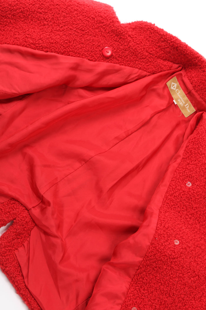 Vintage Christian Dior Sports Line Red Double Breasted Wool Jacket (UK 10)