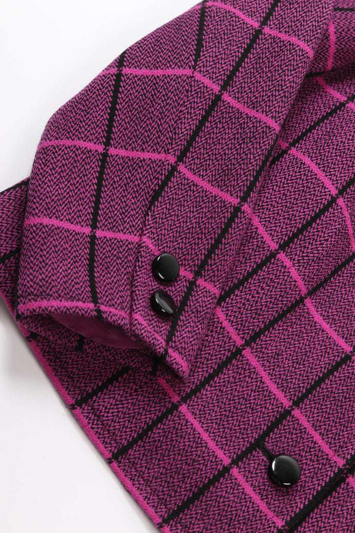 Vintage Givenchy Glamour Purple Check Tweed Jacket