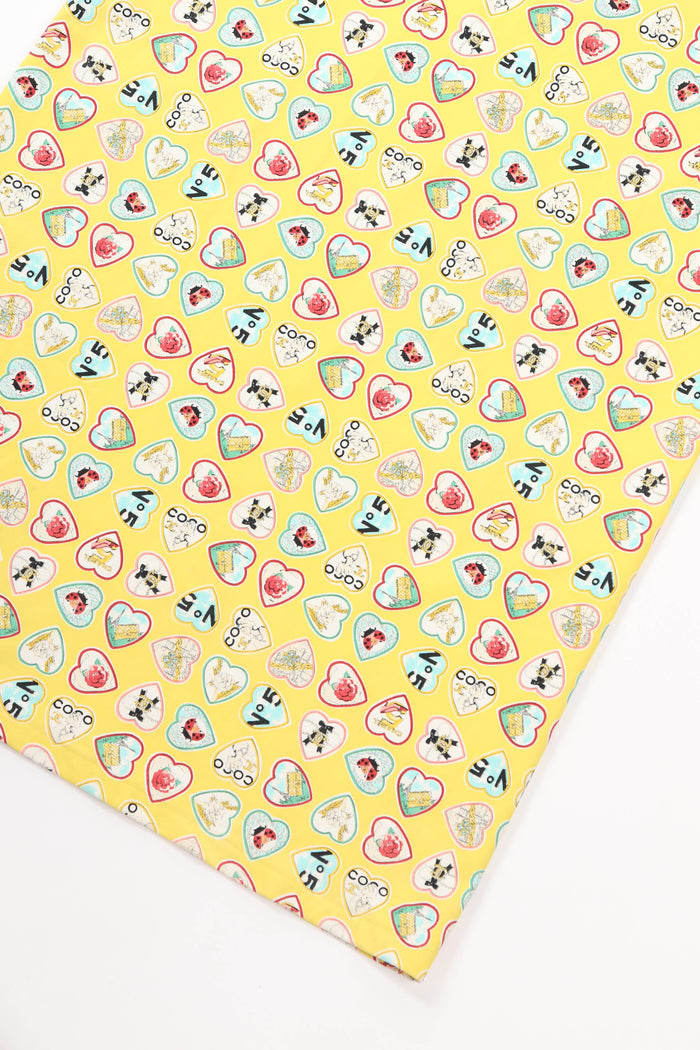 2000s Chanel Yellow Valentines Shift Dress FR 38( UK10)